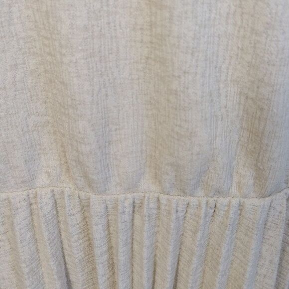 Mango Heathered Cream Color Pleated Sleeveless Midi Dress LARGE - Picture 11 of 17